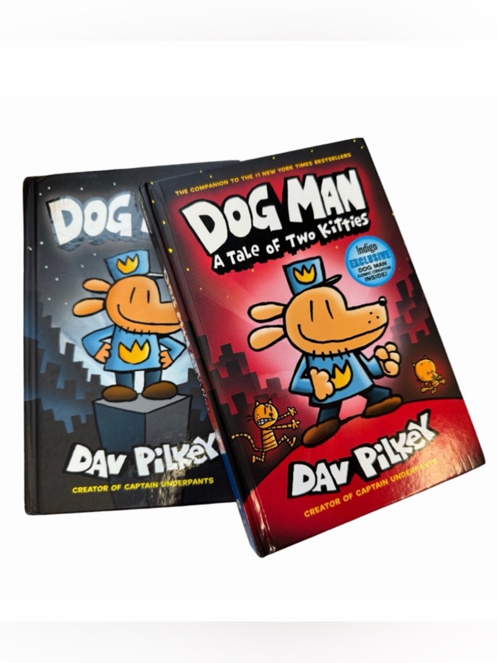 Dog Man: A Tale of Two Kitties by Dav Pilkey Red Black Hardcover Cover Set of 2